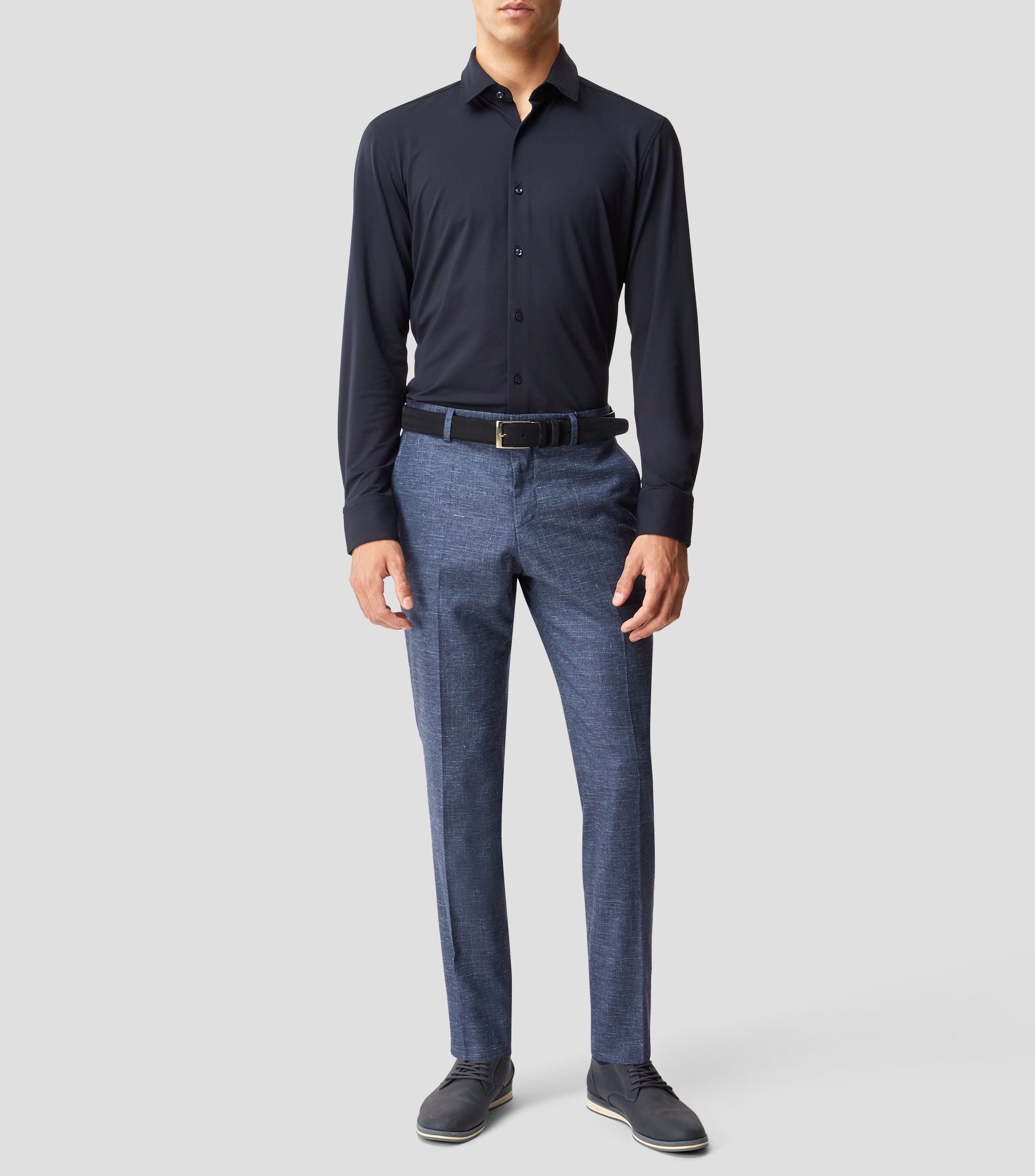 Pantalón slim fit de tejido elástico estampado Hombre